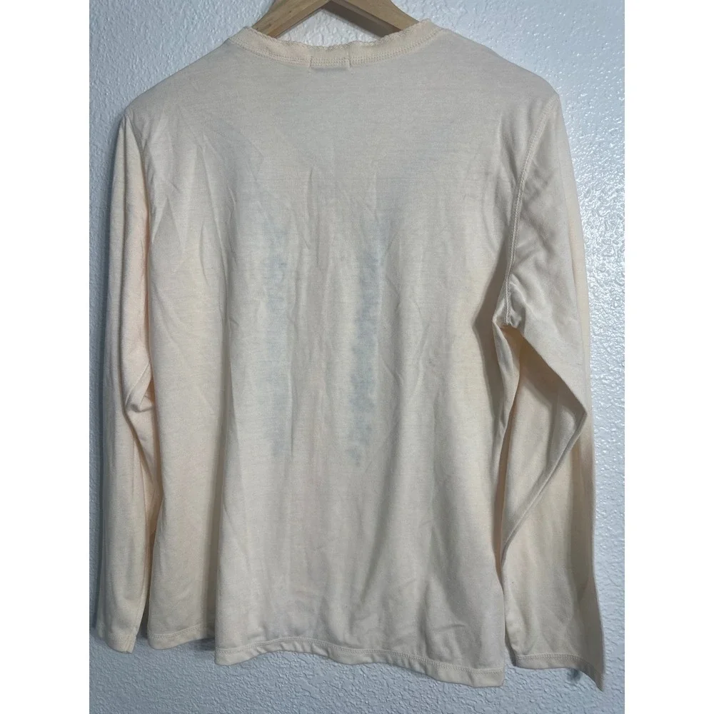 White Stag Womens Cream Floral Embroidered Button Front Cardigan Top Medium NWT - Picture 4 of 7